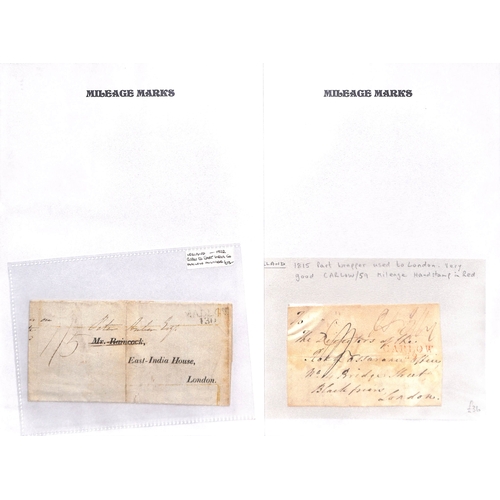 389 - 1744-1839 Entire letters and entires (47) and fronts (5) with town handstamps, straight line marks (... 