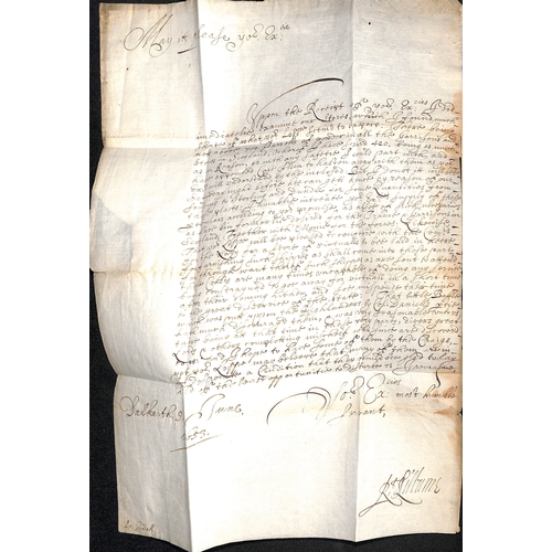 141 - Cromwell. 1653 (June 9) Entire letter from Robert Lilburne at Dalkeith, addressed 