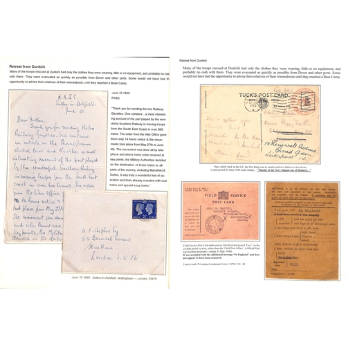 625 - British Forces. 1939-46 Covers, cards and ephemera, the collection well written up on pages illustra... 