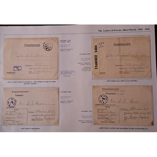 659 - 1939-44 Covers, cards and ephemera from Pte Albert Harris, 5th Battn The Buffs, including conscripti... 