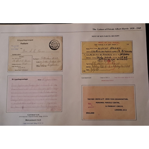 659 - 1939-44 Covers, cards and ephemera from Pte Albert Harris, 5th Battn The Buffs, including conscripti... 