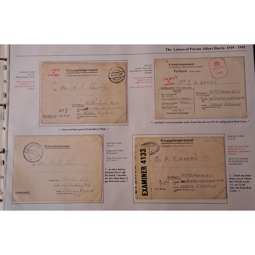 659 - 1939-44 Covers, cards and ephemera from Pte Albert Harris, 5th Battn The Buffs, including conscripti... 