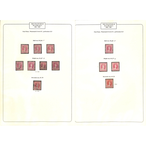 4d Perf 12½, used and unused range comprising bright rose mint, unused ...