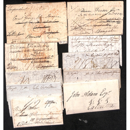 1820-34 Entire letters to, from or within India, including oval framed ...