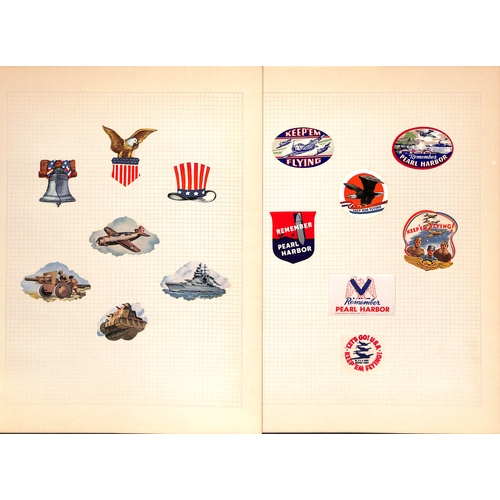 WW2 Patriotic Labels. British labels in sheets (8) including 