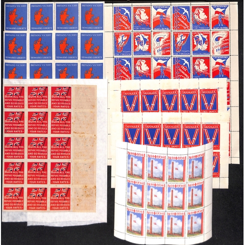 WW2 Patriotic Labels. British labels in sheets (8) including 