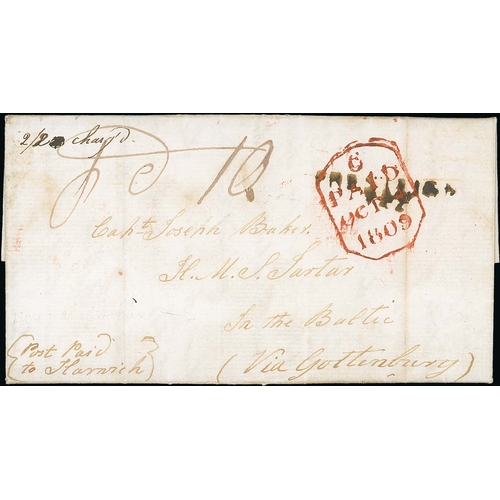 405 - Baltic Fleet.  1809 (Oct 2) Entire letter from Presteigne to 