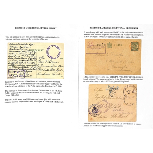 371 - 1914 (Sep. - Dec.) Covers and cards from (4) or to (3) P.O.Ws or internees comprising two covers fro... 