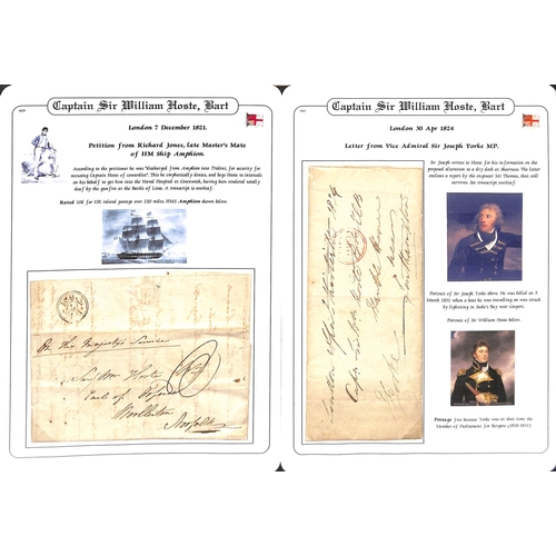 394 - William Hoste.  1821-24 Entire letters to Hoste, the first posted from London by a former Masters Ma... 