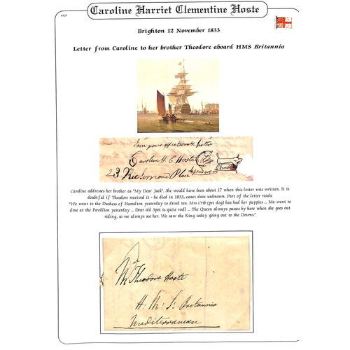 395 - Hoste.  1831-32 Entire letters from Hoste s two sons (both then 13 years old) to their mother at Ha... 