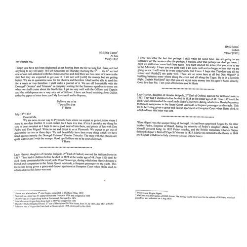 395 - Hoste.  1831-32 Entire letters from Hoste s two sons (both then 13 years old) to their mother at Ha... 