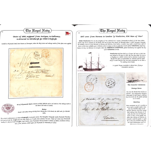 398 - 1771-1847 Entires all endorsed by naval ships, comprising 1771 entire from Jamaica to London 