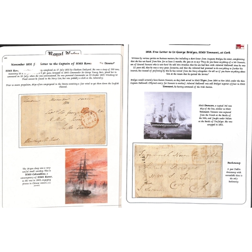 401 - Free Franks.  1795-1832 Entire letters (3) and an entire posted as free franks to or from naval ship... 