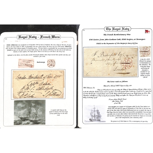 401 - Free Franks.  1795-1832 Entire letters (3) and an entire posted as free franks to or from naval ship... 