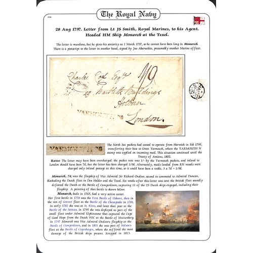 402 - 1797 (Aug 28) Entire letter from Lt. J.S Smith of the Royal Marines on H.M.S 