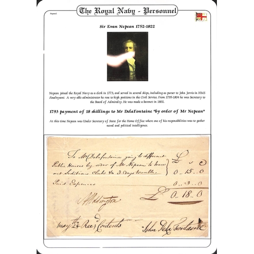 404 - Frees/Sir Evan Nepean.  1803 (Feb 18) Entire with partly printed heading and address 