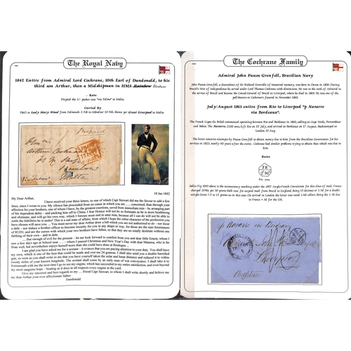 413 - Admiral Lord Cochrane.  1842 (Jan 17) Letter from Lord Cochrane, 10th Earl of Dundonald prepaid 1/- ... 