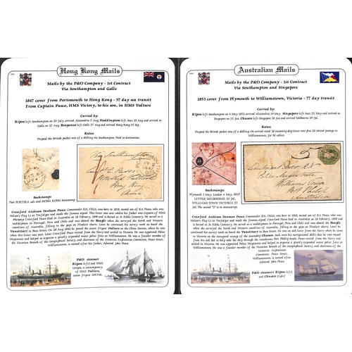 415 - 1847-53 Covers from G.B to Lieut. C.A Pascoe (son of Nelsons Flag Lt. at Trafalgar), comprising stam... 