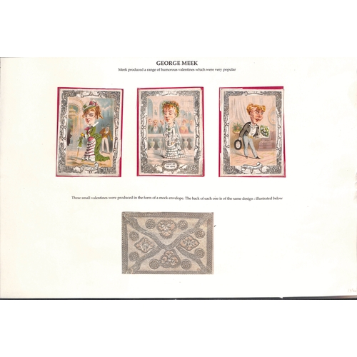 39 - c.1840-70 Valentine cards on pages illustrating the principal manufactures, comprising cards by Jose... 