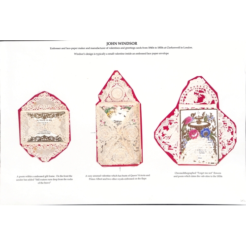 39 - c.1840-70 Valentine cards on pages illustrating the principal manufactures, comprising cards by Jose... 