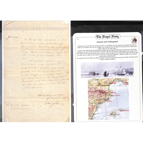 389 - Admiral Lord Collingwood.  1809 (Nov 19) Order signed by Collingwood from the 