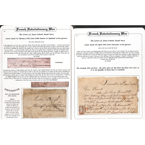 399 - 1790-96 Entire letters from James Ireland to his parents in Westmoreland comprising 1790 letter from... 