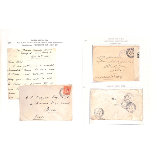 369 - World War One - Australian/Canadian Forces.  1916-19 Covers to Australian forces in G.B (25), all re... 
