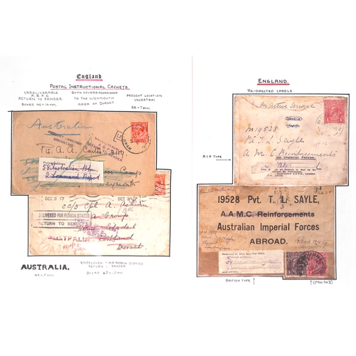 369 - World War One - Australian/Canadian Forces.  1916-19 Covers to Australian forces in G.B (25), all re... 