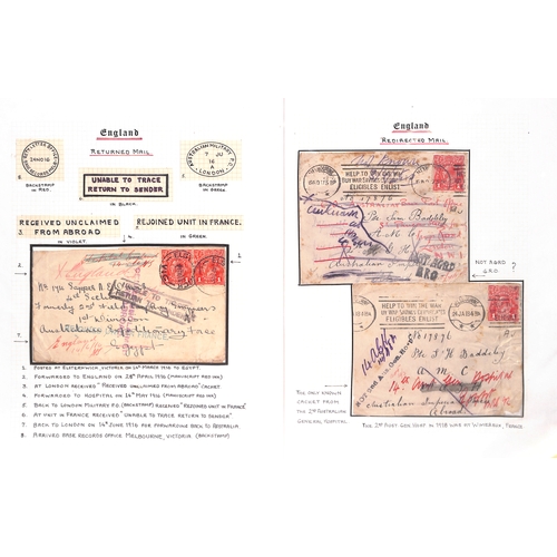 369 - World War One - Australian/Canadian Forces.  1916-19 Covers to Australian forces in G.B (25), all re... 