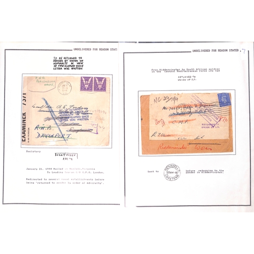 383 - 1941-47 Covers and cards to British or allied forces all returned or redirected with explanatory cac... 