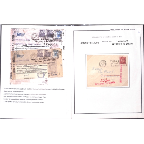 383 - 1941-47 Covers and cards to British or allied forces all returned or redirected with explanatory cac... 
