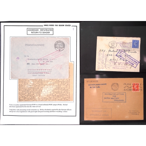 383 - 1941-47 Covers and cards to British or allied forces all returned or redirected with explanatory cac... 