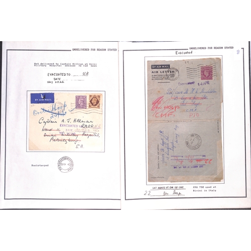 383 - 1941-47 Covers and cards to British or allied forces all returned or redirected with explanatory cac... 