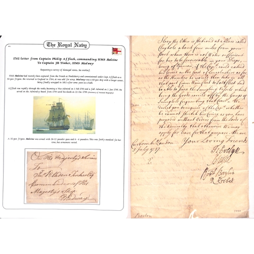 396 - 1737-1832 Documents and letters comprising 1737 letter from Customs House London signed by five Comm... 