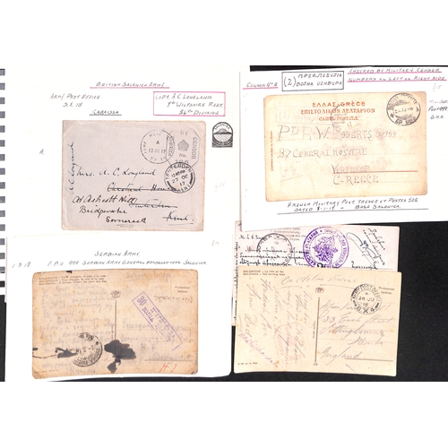 370 - Russia/Salonica.  1917-19 Covers and cards including 1919 Greek 10L postcard overprinted for militar... 