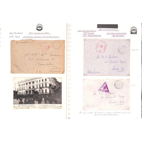 370 - Russia/Salonica.  1917-19 Covers and cards including 1919 Greek 10L postcard overprinted for militar... 