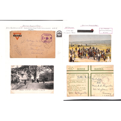 370 - Russia/Salonica.  1917-19 Covers and cards including 1919 Greek 10L postcard overprinted for militar... 