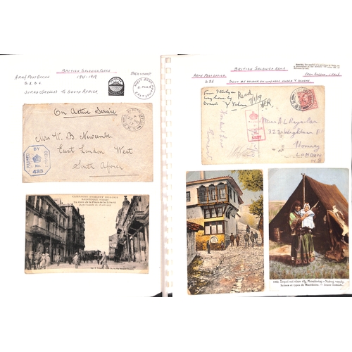 370 - Russia/Salonica.  1917-19 Covers and cards including 1919 Greek 10L postcard overprinted for militar... 