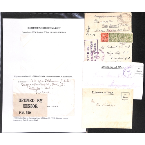 373 - 1916-19 Covers and cards (15) including 1917 3d registration envelope with violet oval 