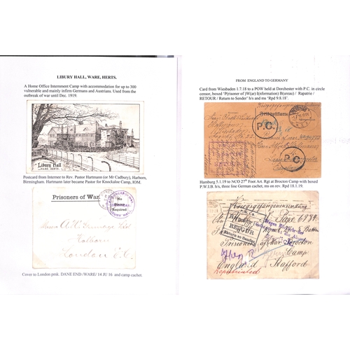 373 - 1916-19 Covers and cards (15) including 1917 3d registration envelope with violet oval 