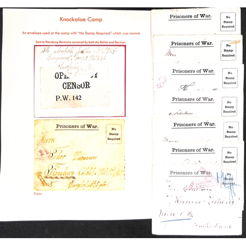 376 - Isle of Man - Knockaloe.  1915-18 Stampless P.O.W envelopes (33) and lettersheets (17), destinations... 