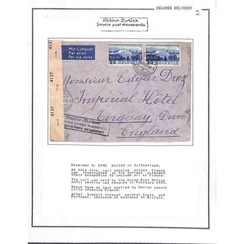 380 - 1940-47 Service Suspended, returned or detained covers and cards with various cachets including 1940... 