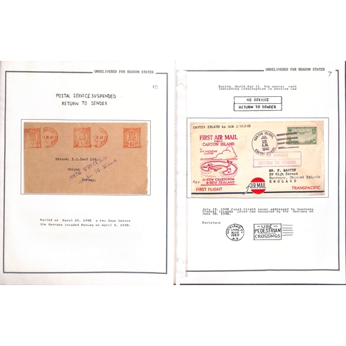 380 - 1940-47 Service Suspended, returned or detained covers and cards with various cachets including 1940... 