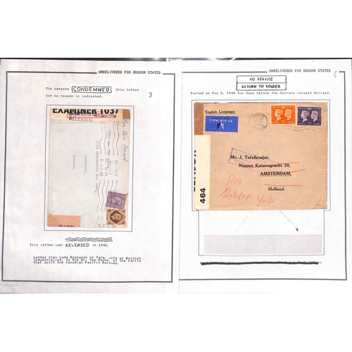 380 - 1940-47 Service Suspended, returned or detained covers and cards with various cachets including 1940... 