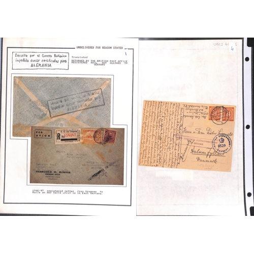 380 - 1940-47 Service Suspended, returned or detained covers and cards with various cachets including 1940... 