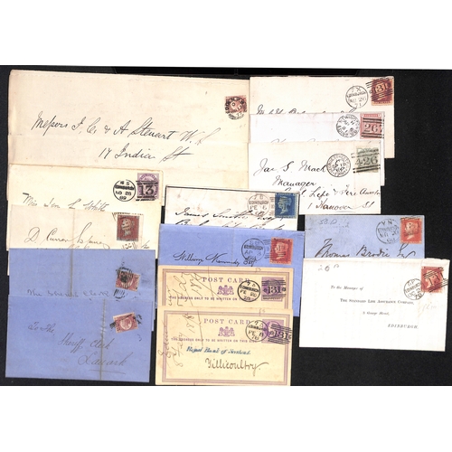 692 - Cancellations.  1846-1908 Covers and cards with numeral cancels, duplexs including Brunswick Star an... 