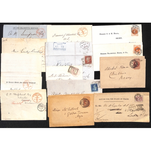 692 - Cancellations.  1846-1908 Covers and cards with numeral cancels, duplexs including Brunswick Star an... 