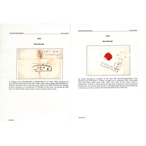 694 - Musselburgh.  1787-1890 Entire letters, covers and cards including fine 1787 