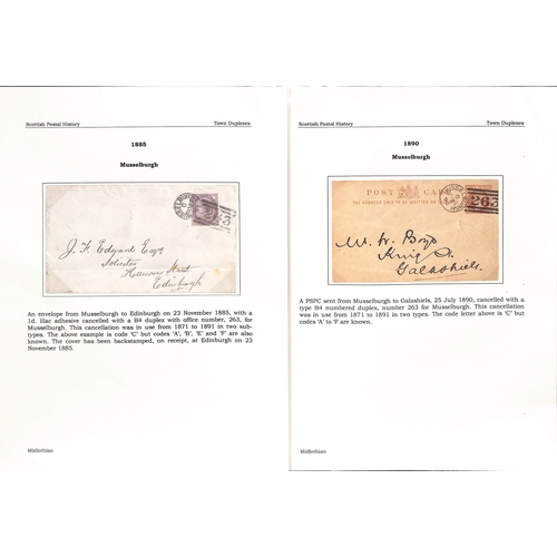 694 - Musselburgh.  1787-1890 Entire letters, covers and cards including fine 1787 