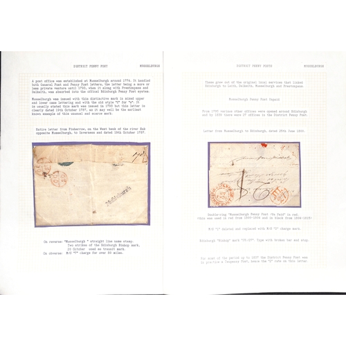 694 - Musselburgh.  1787-1890 Entire letters, covers and cards including fine 1787 